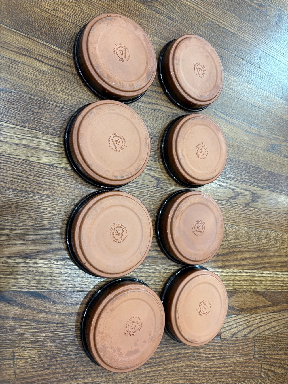 Terracotta-Style Black & Brown Stackable Ramekins - Set of 8 - Picture 13 of 14
